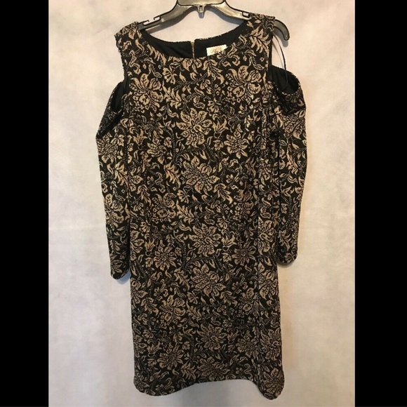 NEW! Eliza J Metallic Knit Cold Shoulder Sheath Dress [PLUS SIZE 18W‎ ] - Picture 2 of 8